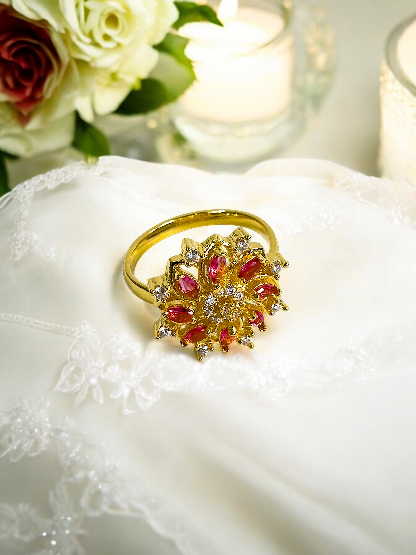 Fiore Pink Shades Adjustable Ring