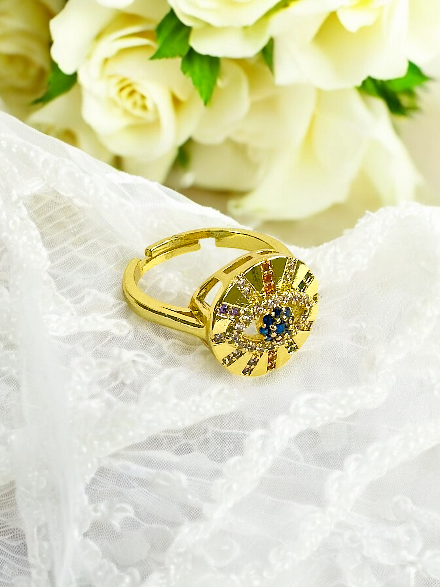 Celeste Stainless Steel Adjustable Ring