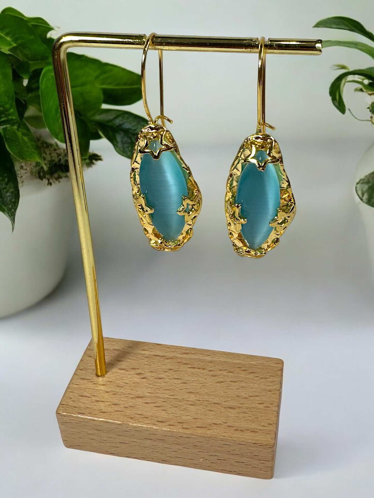 Celine Natural Stone Skye Blue Drop Earrings