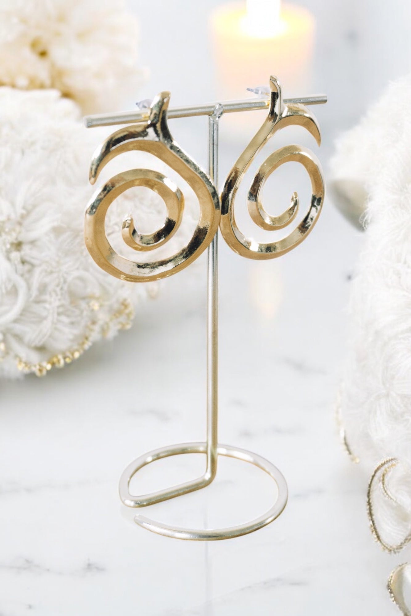 Alma Spiral Shaped Gold- Plated Earrings