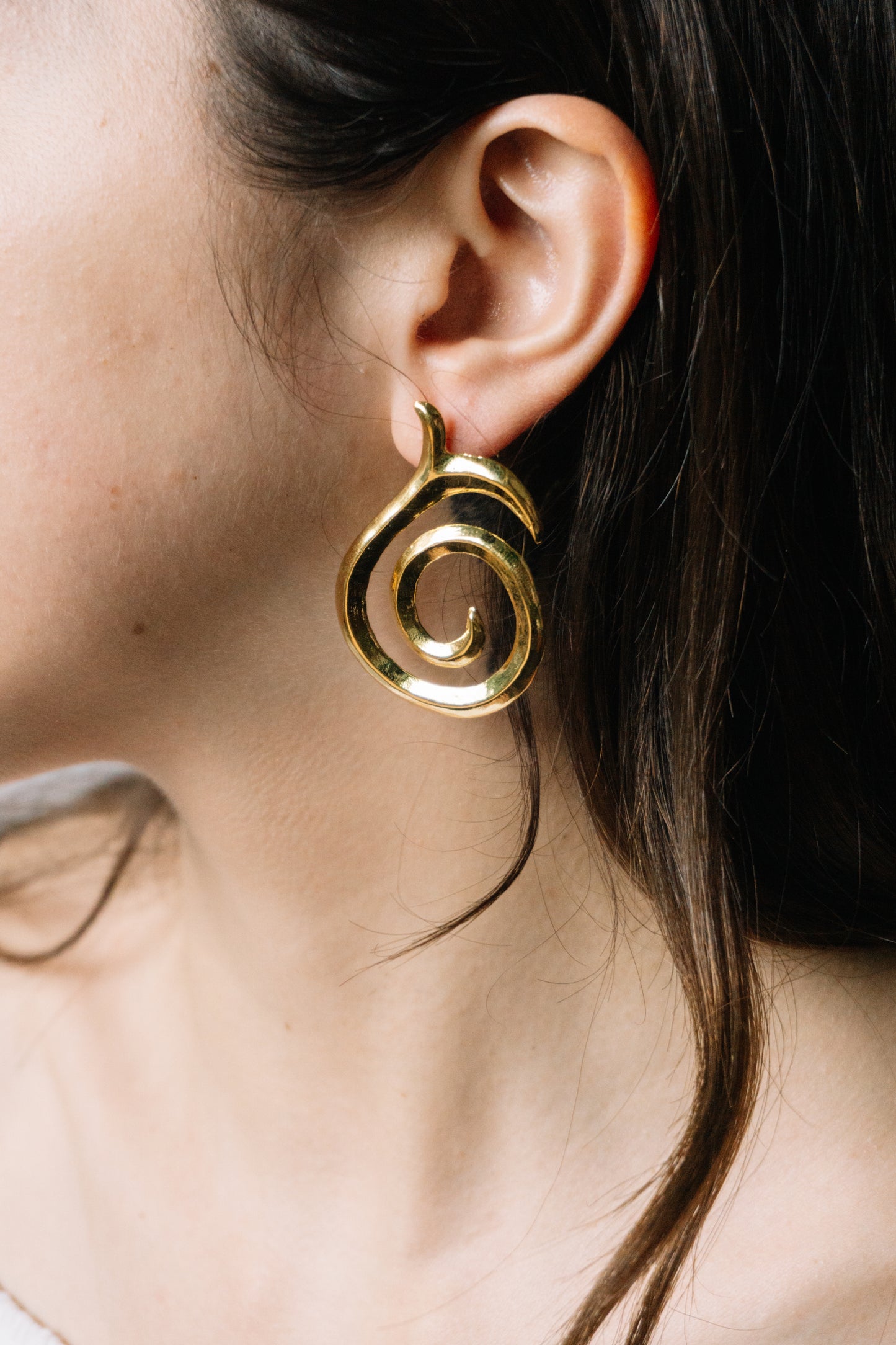 Alma Spiral Shaped Gold- Plated Earrings
