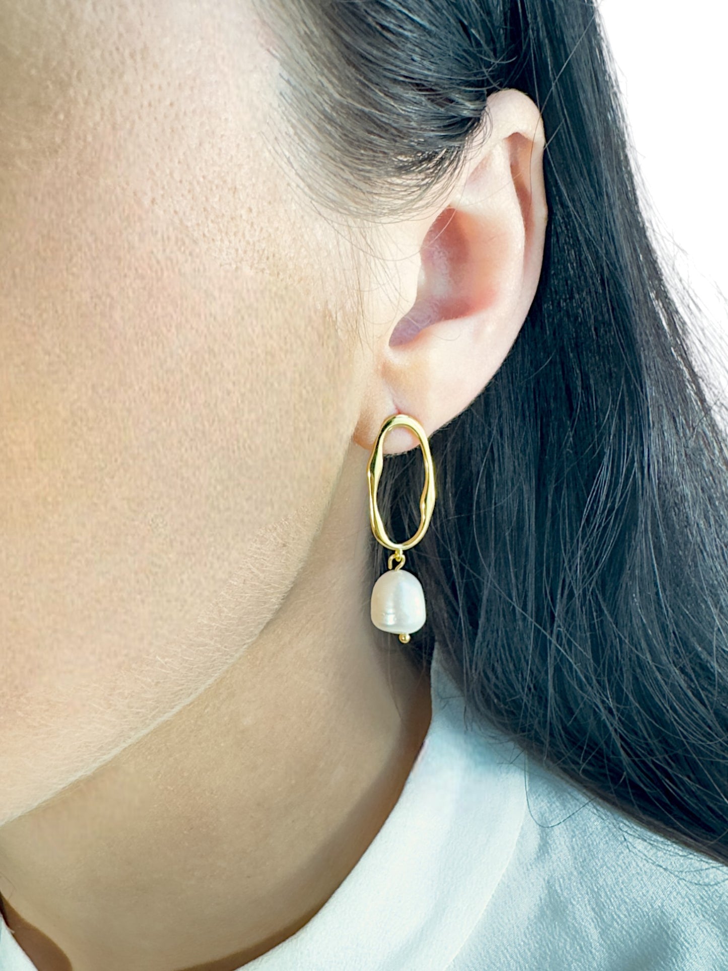 Adore Irregular Baroque Natural Pearl Earrings