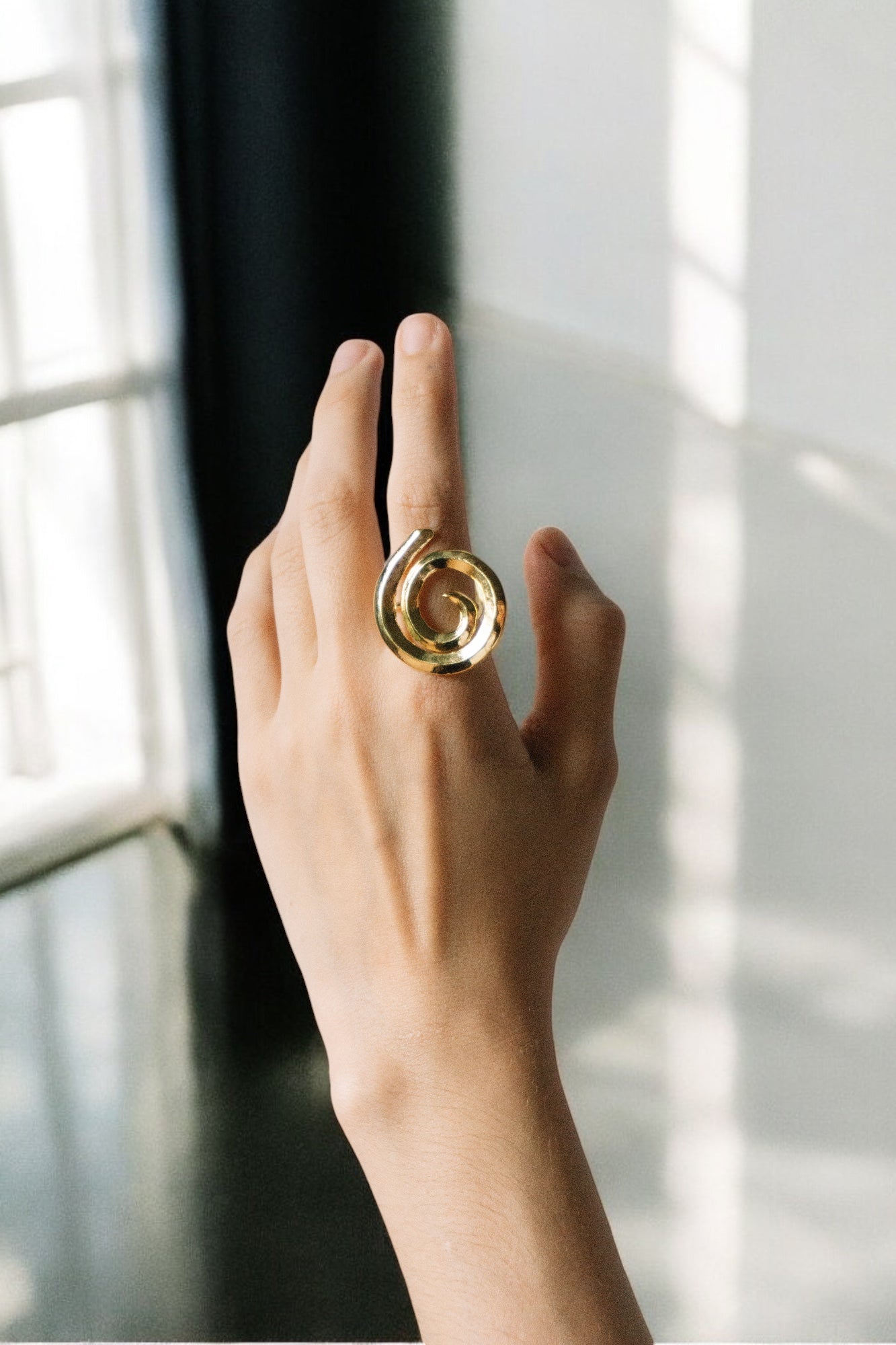 Alma Spiral Shaped Gold- Plated Ring
