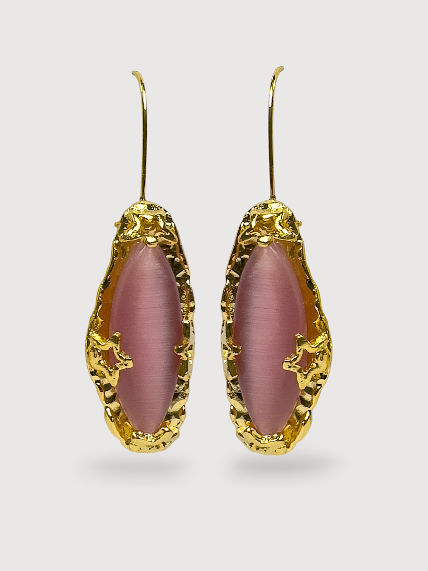 Celine Natural Stone Pink Drop Earrings