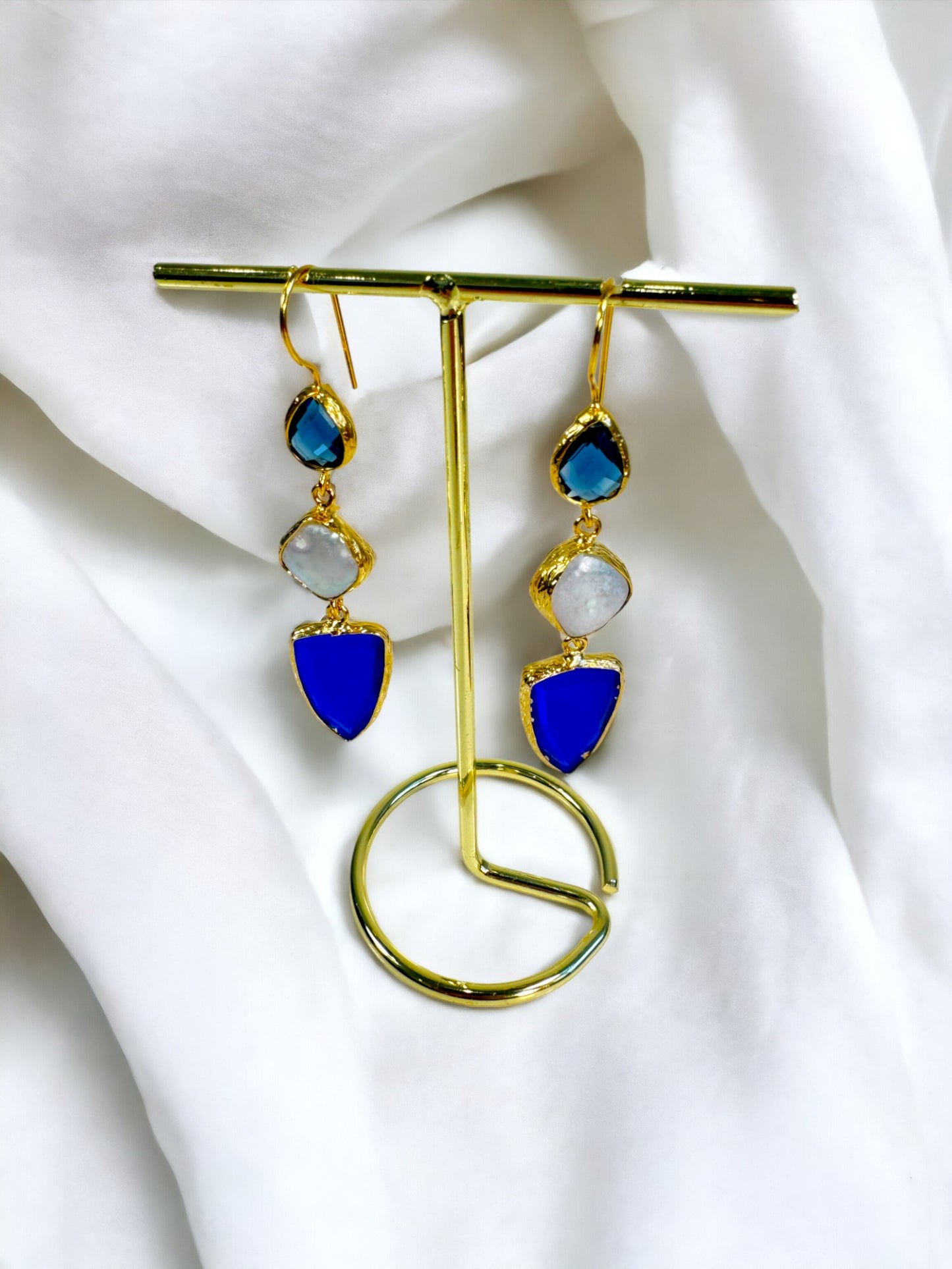 Verona Trio Natural Stone Earrings