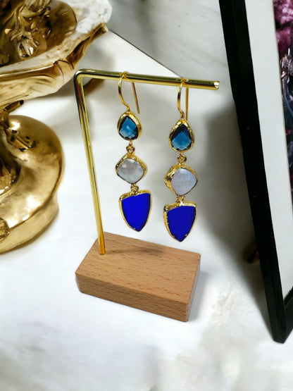 Verona Trio Natural Stone Earrings