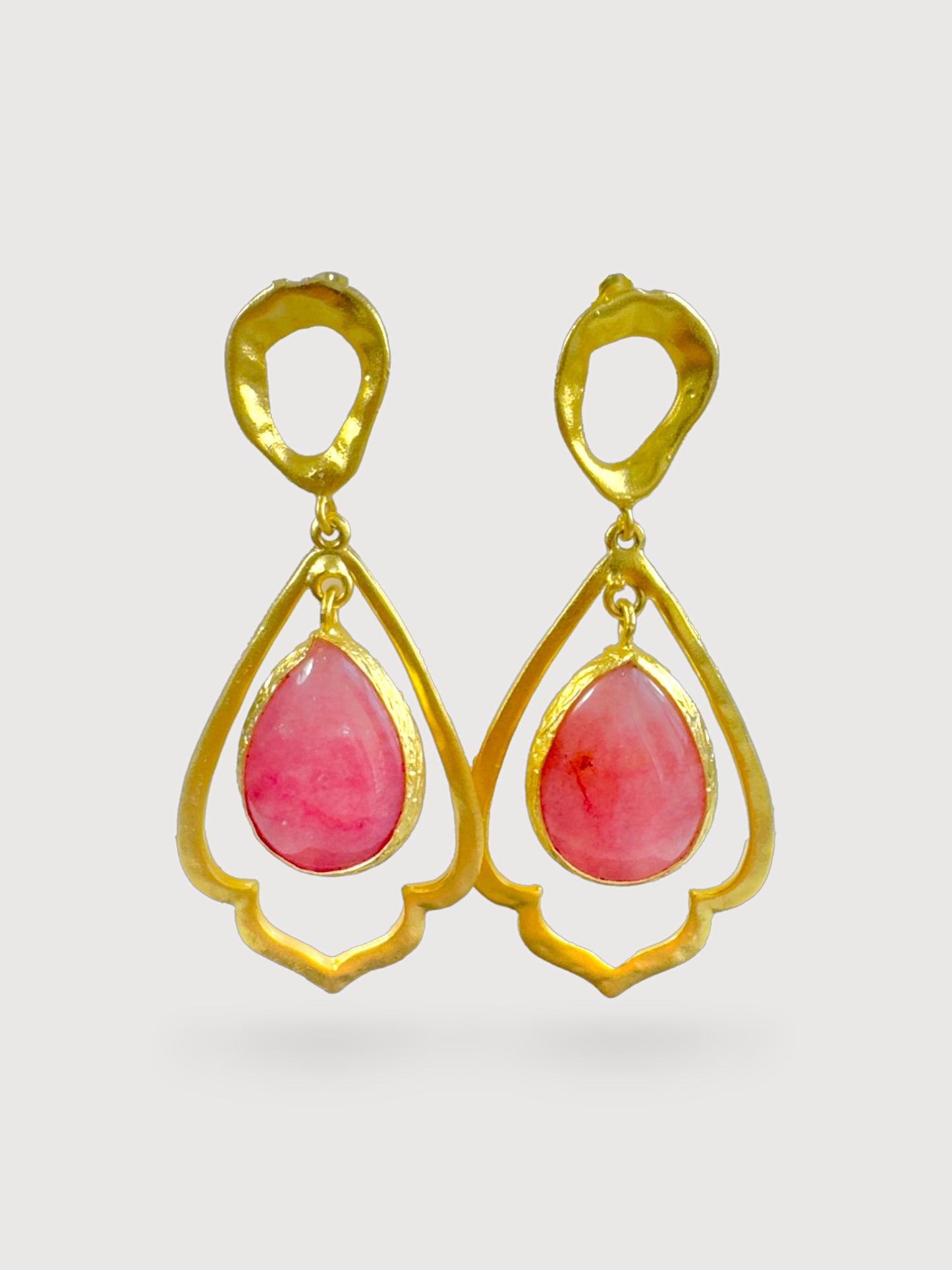 Syntia Metal Framed Natural stone Earrings