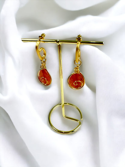 Venice Wire Wrapper Natural Stone Earrings