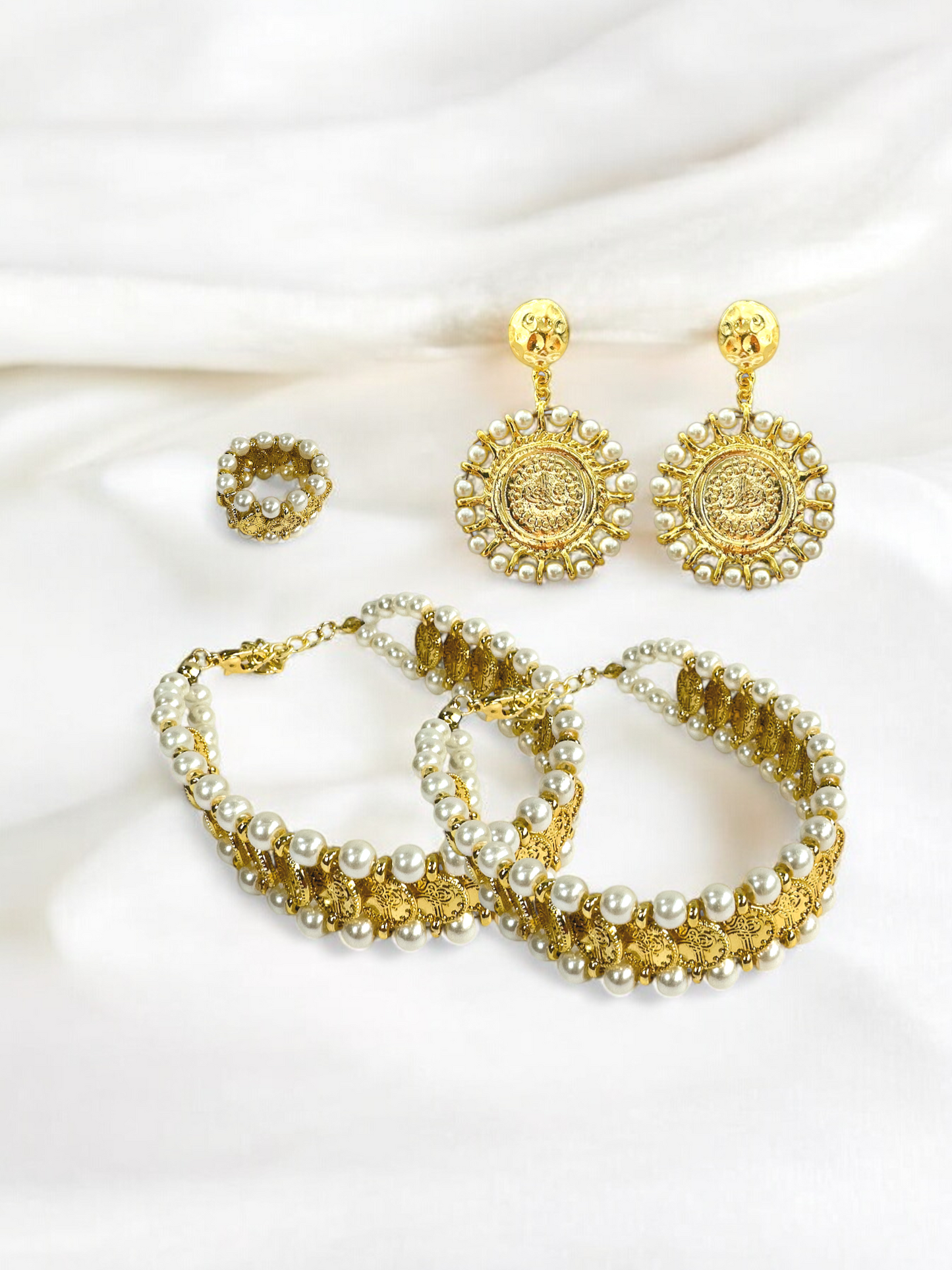 Mira Vintage Inspired 3 Peaces Set Pearl