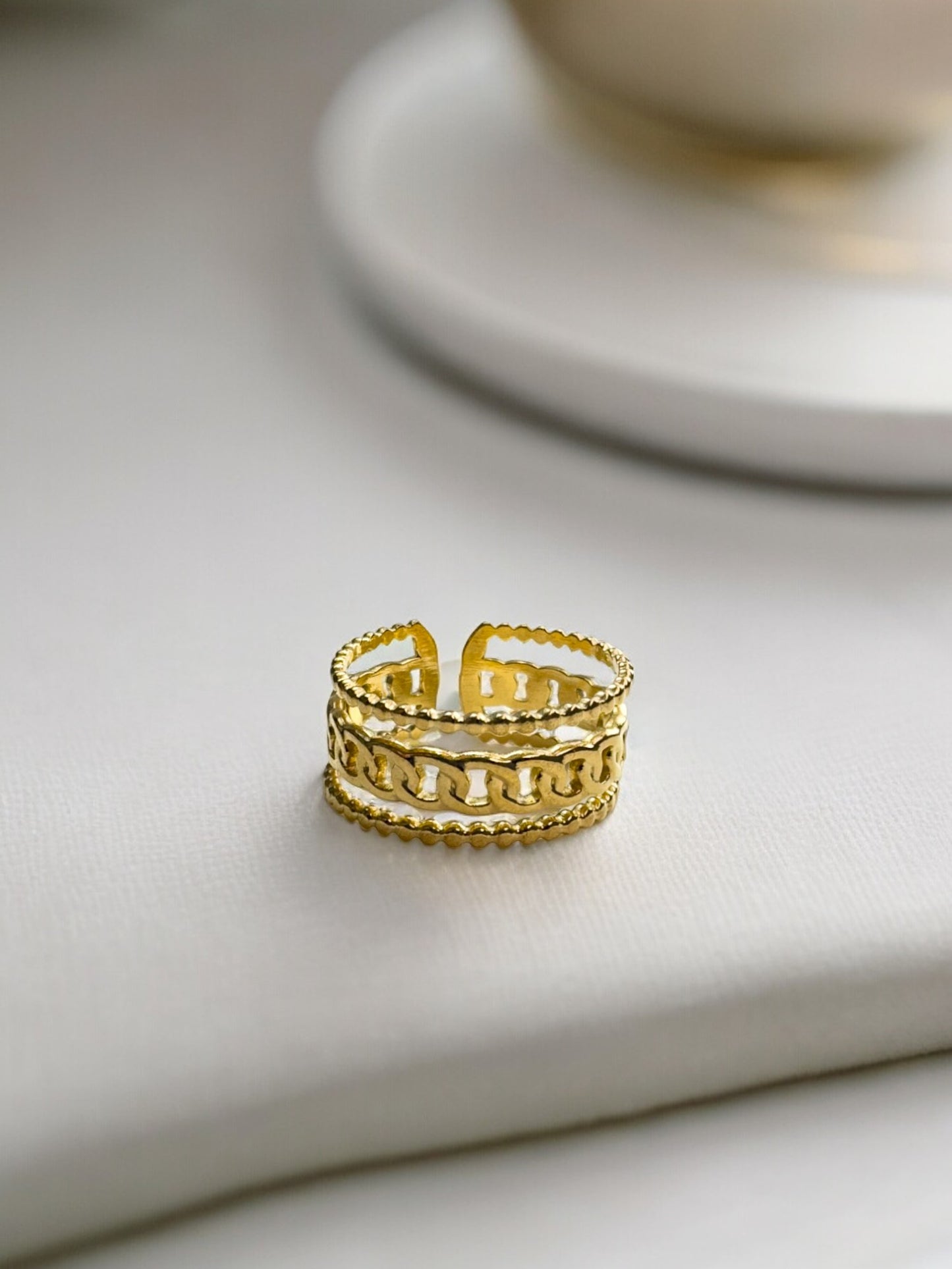 Stella Stainless Steel Adjustable Ring