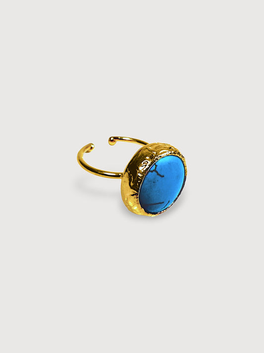 Olivia Natural  Turquoise Stone Adjustable Ring