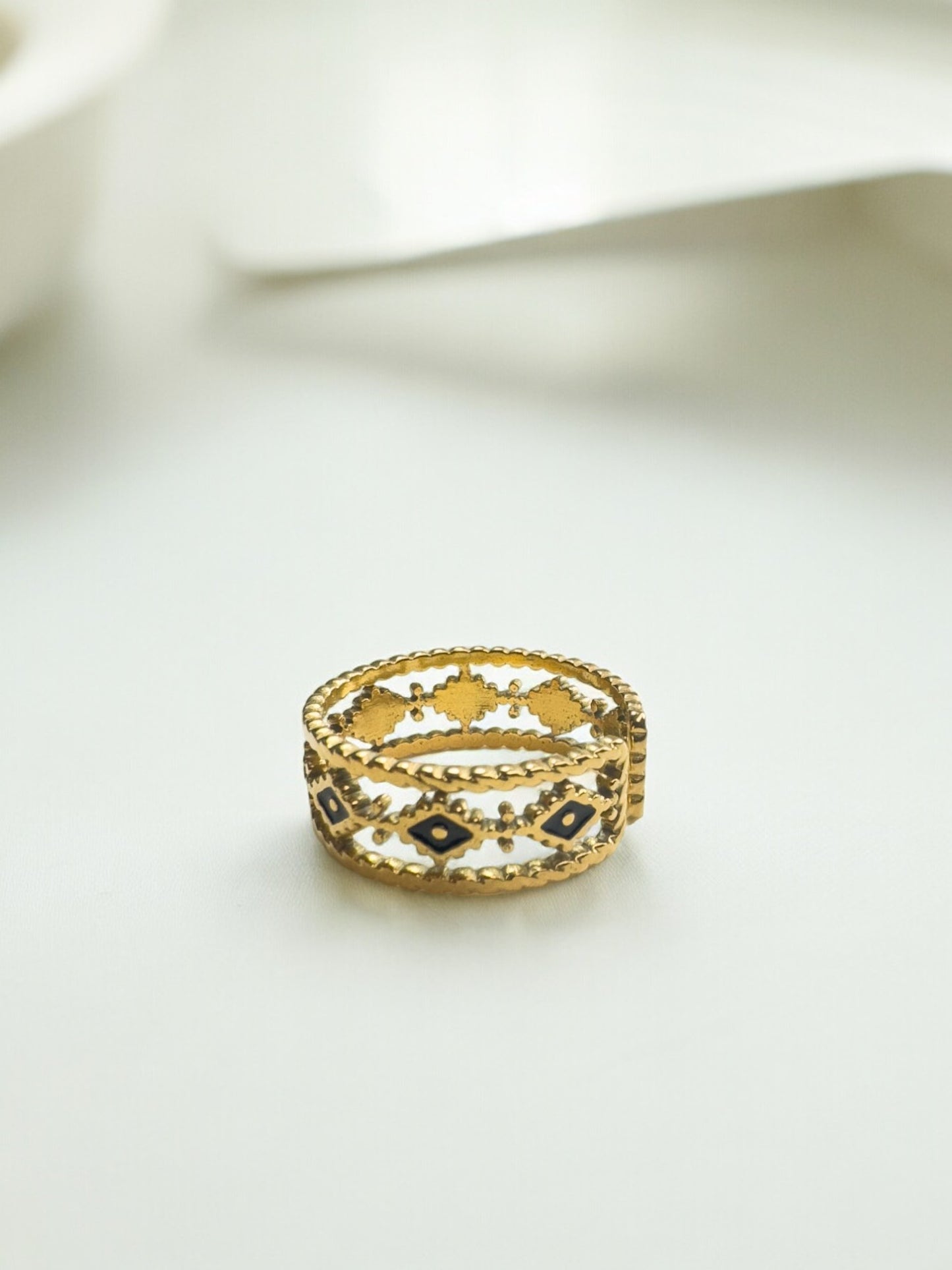 Veda Stainless Steel Adjustable Ring