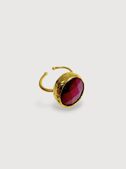 Olivia Natural  Agate Stone Adjustable Ring