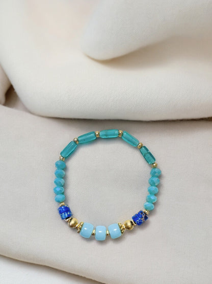 Miranda Blue Natural Stones Elastic Bracelet