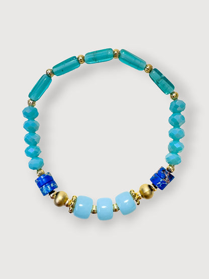 Miranda Blue Natural Stones Elastic Bracelet