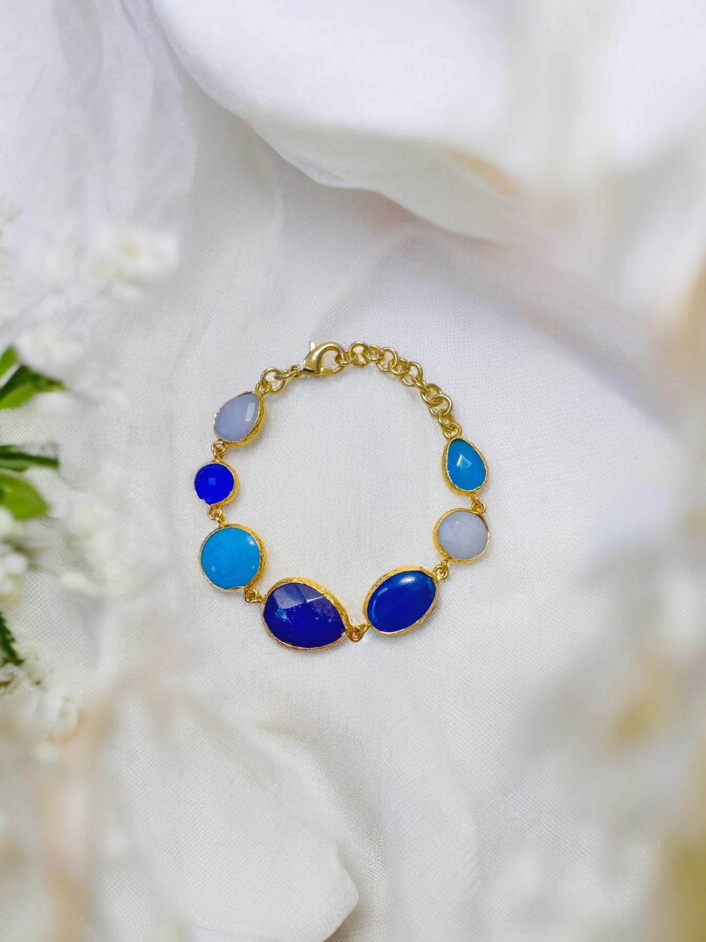 Adele Blu Shades Natural Stone Bracelet