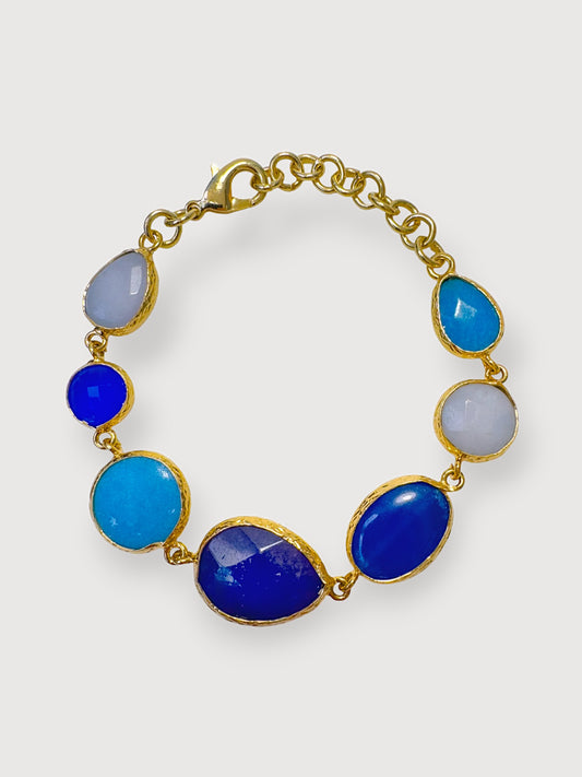 Adele Blu Shades Natural Stone Bracelet