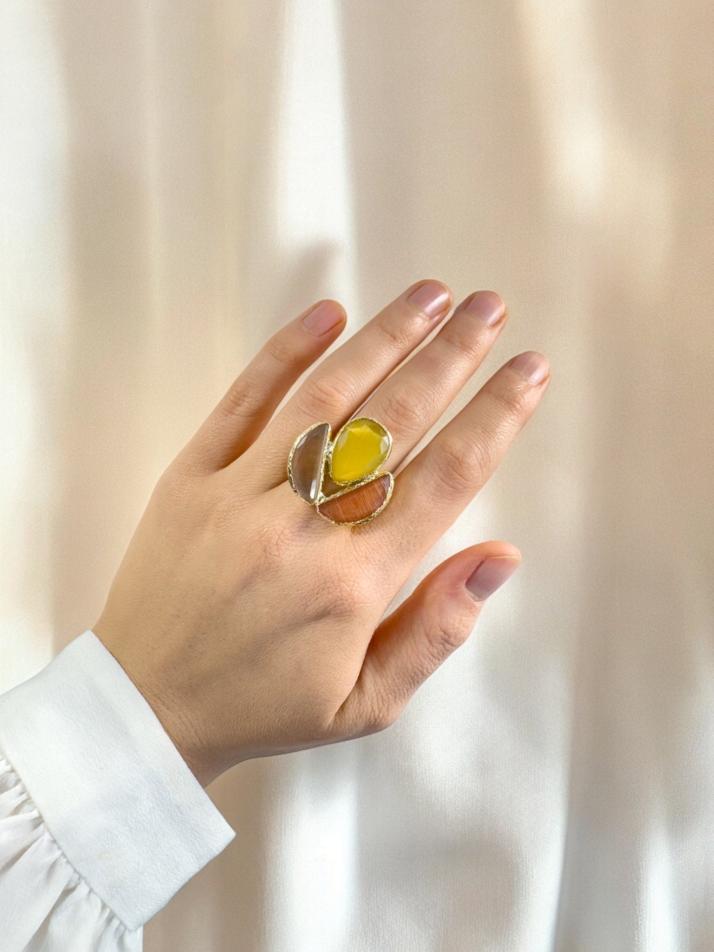 Amalfi Orange and Yellow Trio Ring