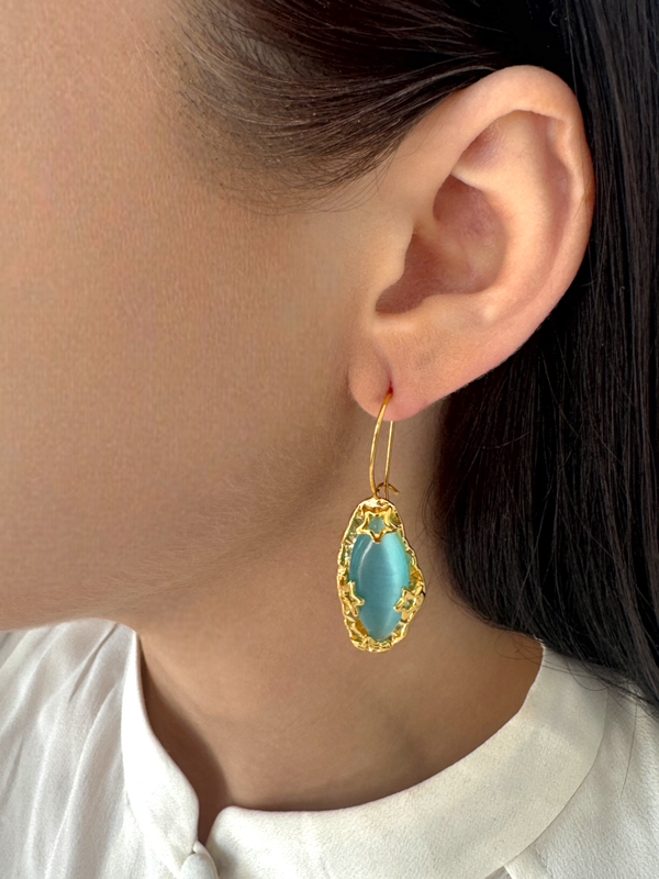 Celine Natural Stone Skye Blue Drop Earrings