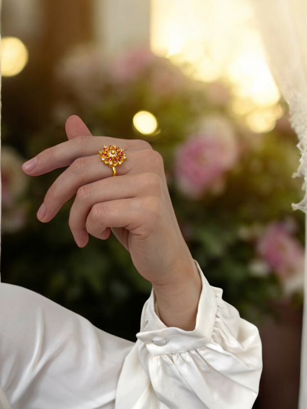 Fiore Pink Shades Adjustable Ring