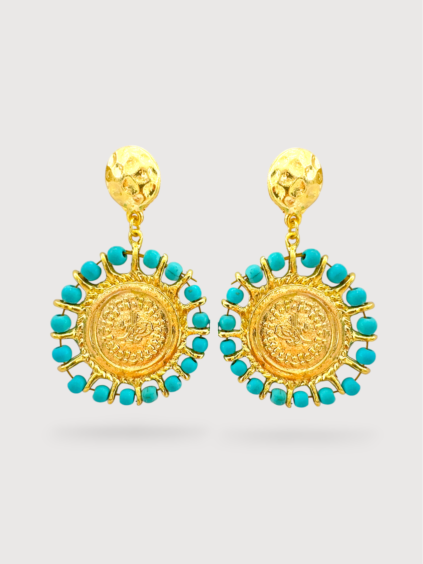 Mira Vintage Inspired Earrings - 3 Peaces Set Turquoise